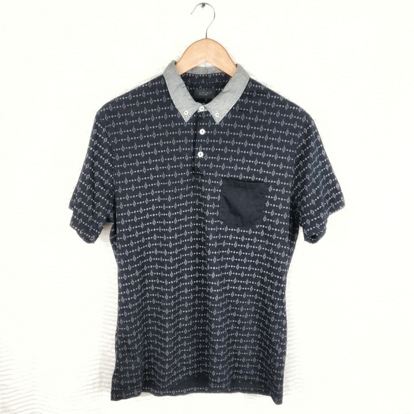 7 Diamonds Other - 7 Diamonds Navy Blue Premium Slim Fit Polo Sz L